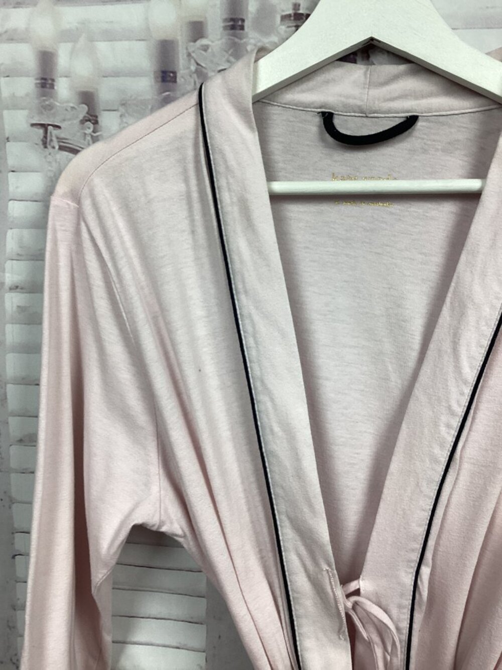 Kate Spade Robe Pink Short with Black Bows Thin M - Picture 2 of 7